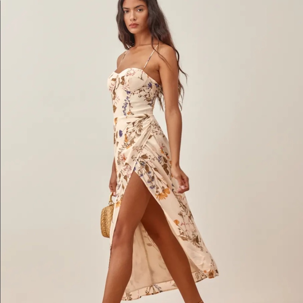 Reformation Kourtney dress in Frolic